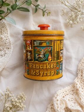 Pancakes & Syrup Decorative Storage Tin - Yellow